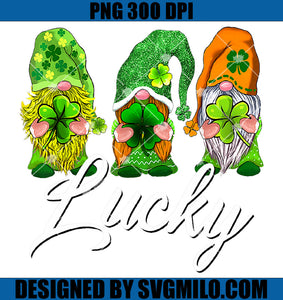 Three Gnomes Shamrock Lucky PNG, Gnome Patrick's Day PNG