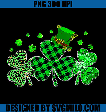 Three Leopard And Plaid Shamrocks PNG, Shamrocks Leopard PNG