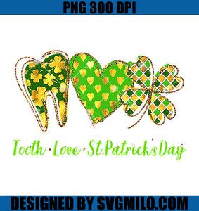 Tooth Love St Patrick's Day PNG, Dental Hygienist Dentis PNG