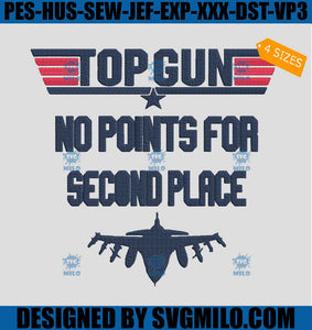 Top-Gun-Embroidery-Design_-No-Points-For-Second-Place-Embroidery-Design