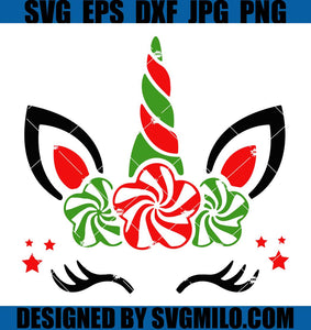 Unicorn-Christmas-Candy-Svg_-Unicorn-Face-Svg_-Christmas-Svg