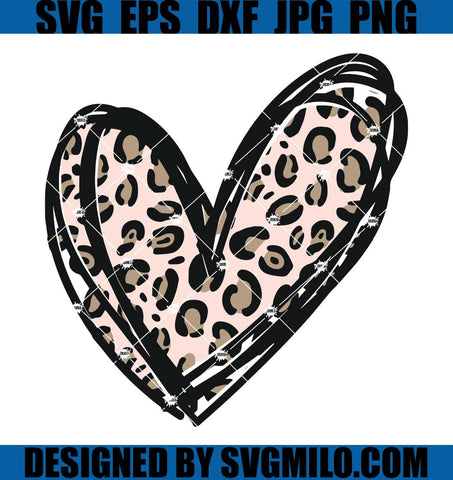 Valentine SVG, Leopard Print Hearts SVG, Love Valentine SVG