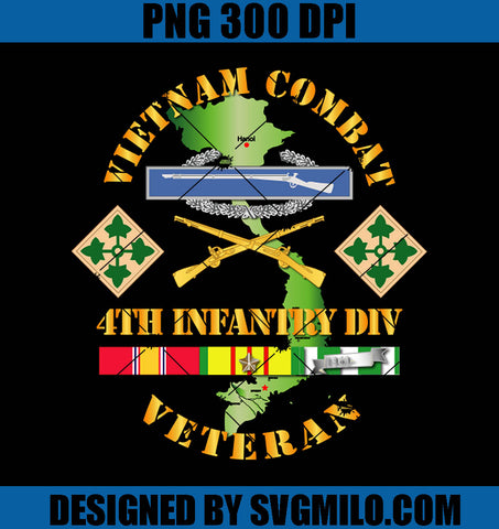 Vietnam Combat Infantry Veteran 4th Inf Div SSI V1 PNG, Vietnam Combat PNG