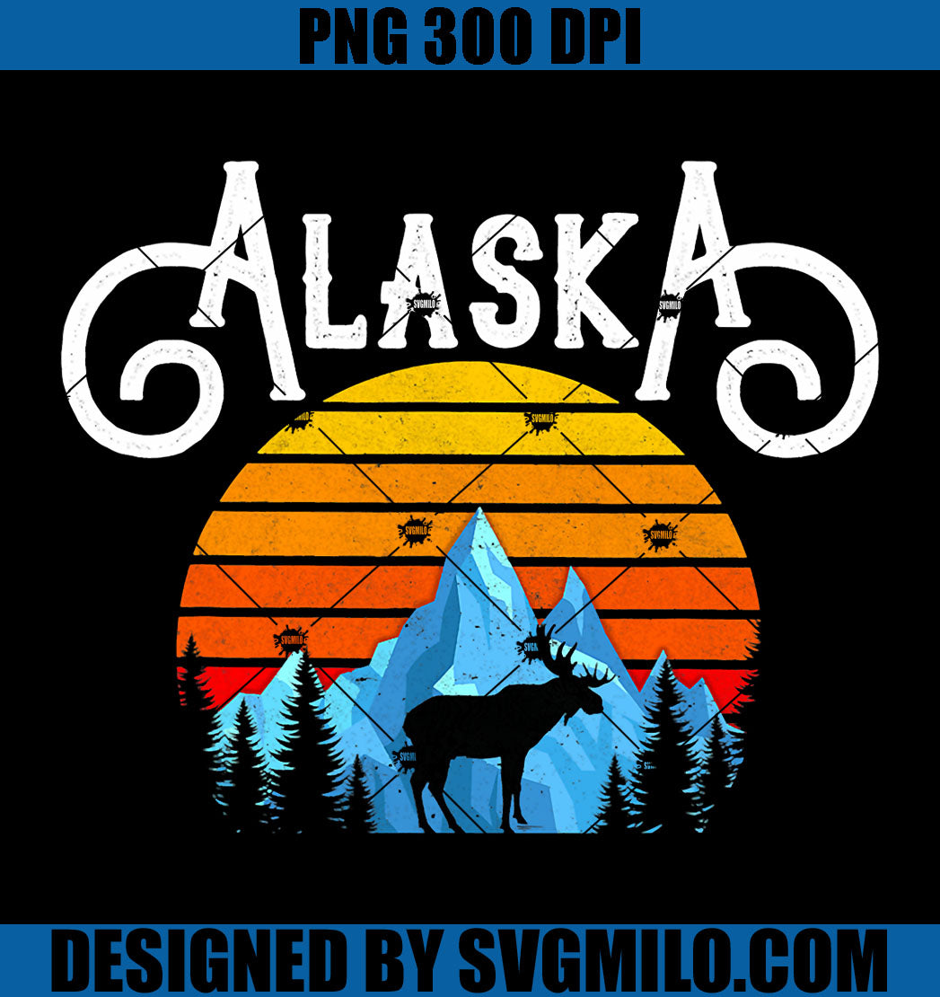 Vintage Alaska Sports Lover PNG, Alaskan Moose PNG