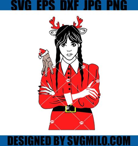 Wednesday-Addams-Deer-SVG_-Christmas-Wednesday-Addams-SVG