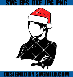 Wednesday-Addams-Santa-Hat-SVG_-Christmas-Wednesday-Addams-SVG