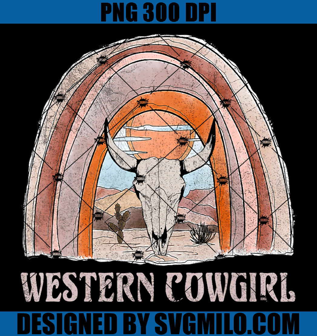 Western Cowgirl Bull Skulls PNG,  Bull Skull PNG