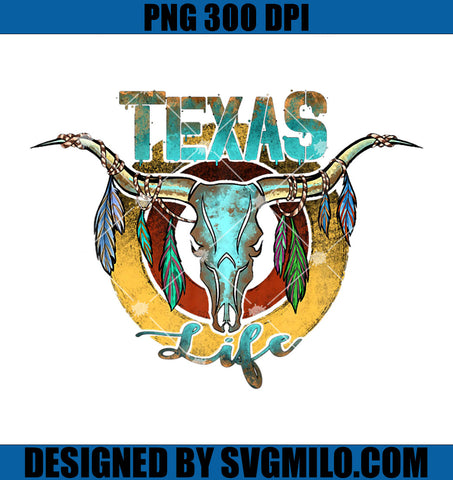 Western Feather Bull Skull Texas Life PNG, Bull Skull Western PNG