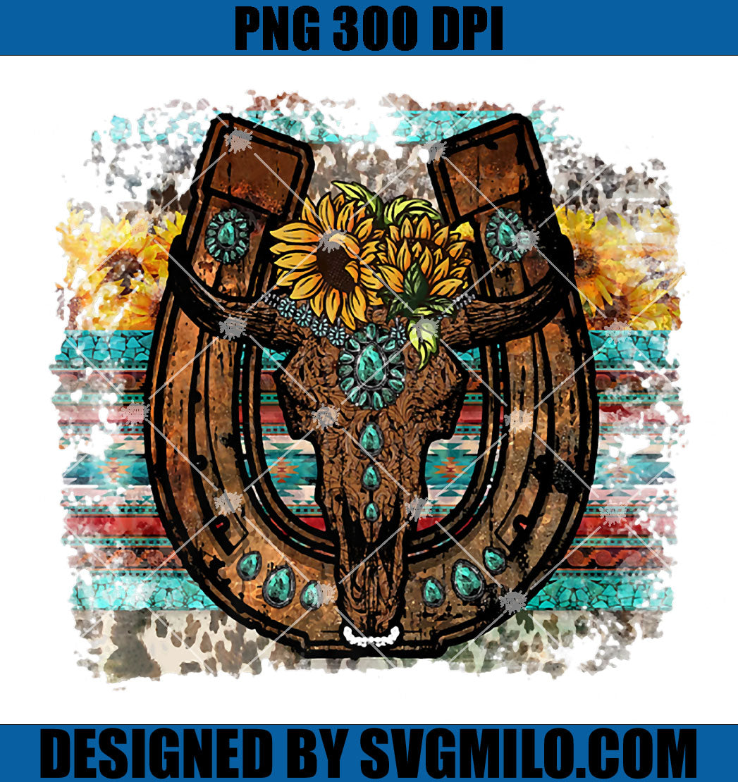 Western Turquoise PNG, Western Country Bull Skull Horse PNG