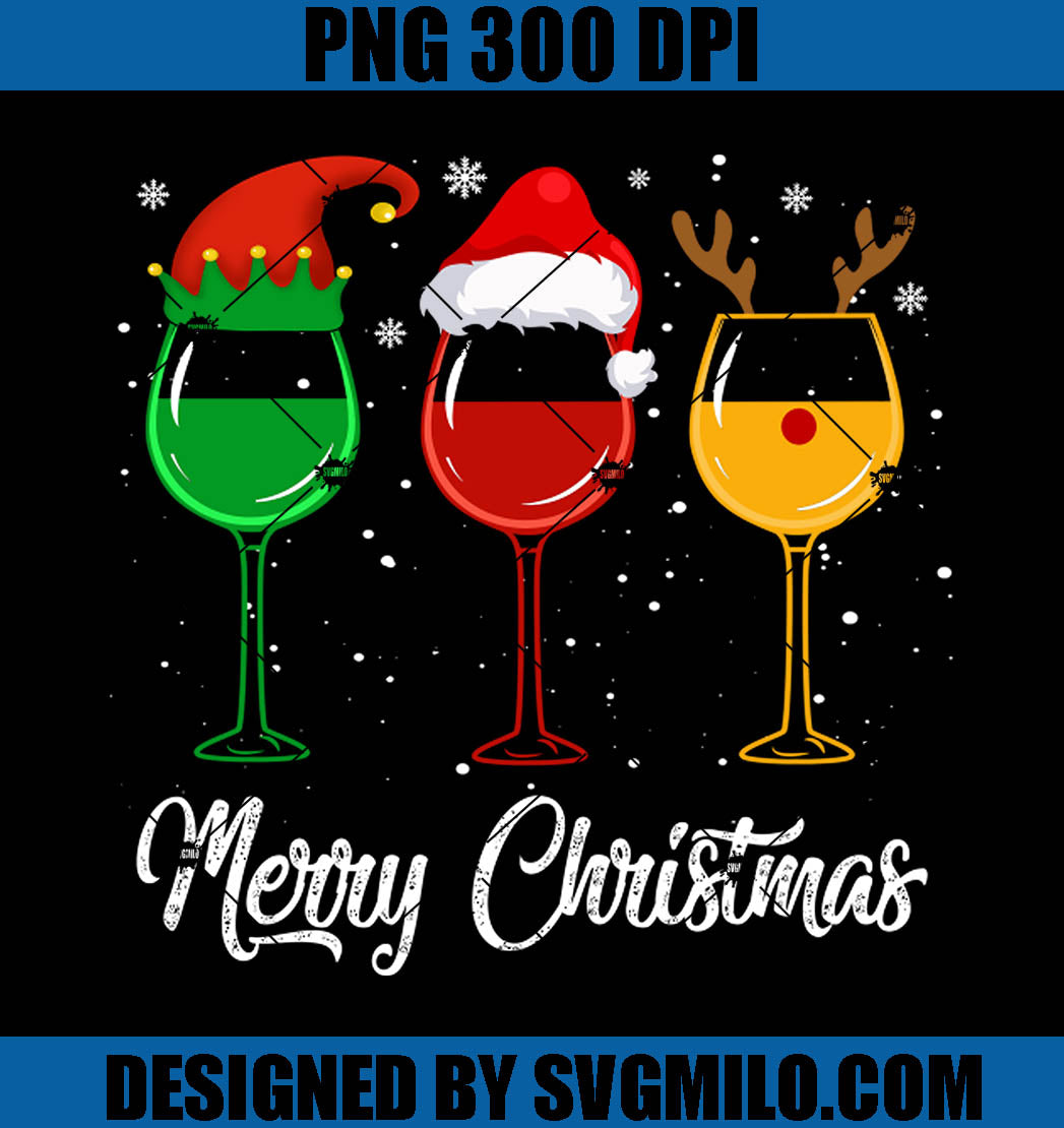 Wine Glass Merry Christmas PNG, Wine Glass PNG