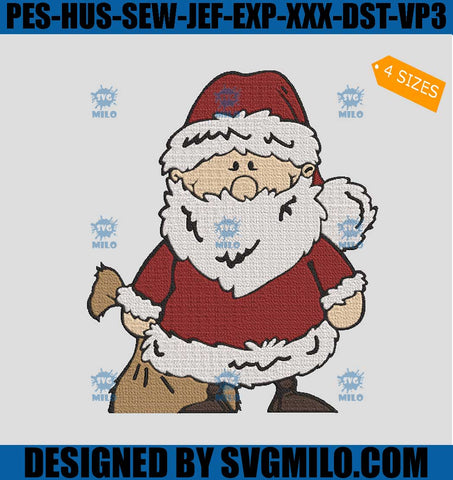 Women's Santa Embroidery Design, Santa Xmas Embroidery Design