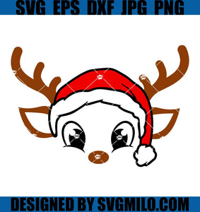 Xmas-Svg_-Reindeer-Svg_-Cute-Reindeer-With-Santa-Hat-Svg