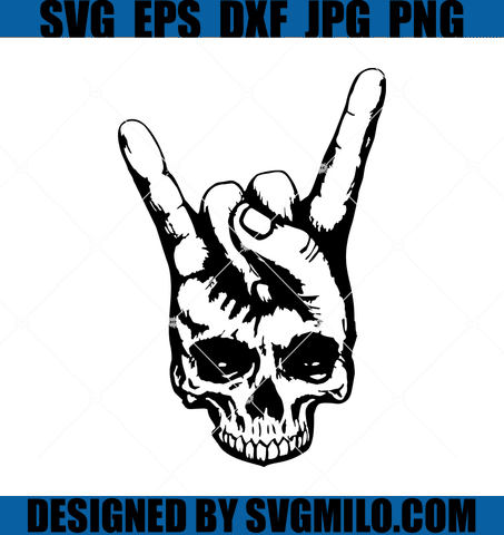 Skull-Hand-Horns-Rock-SVG