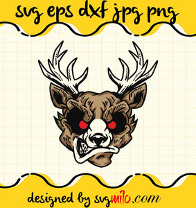 Angry Deer High Res Stock cut file for cricut silhouette machine make craft handmade - SVGMILO