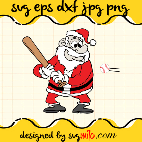 Baseball Santa Christmas SVG, Christmas SVG, Santa SVG, EPS, PNG, DXF, Premium Quality - SVGMILO
