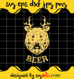 Bear Deer Beer Funny Drinking Hunting Camping Dad cut file for cricut silhouette machine make craft handmade - SVGMILO