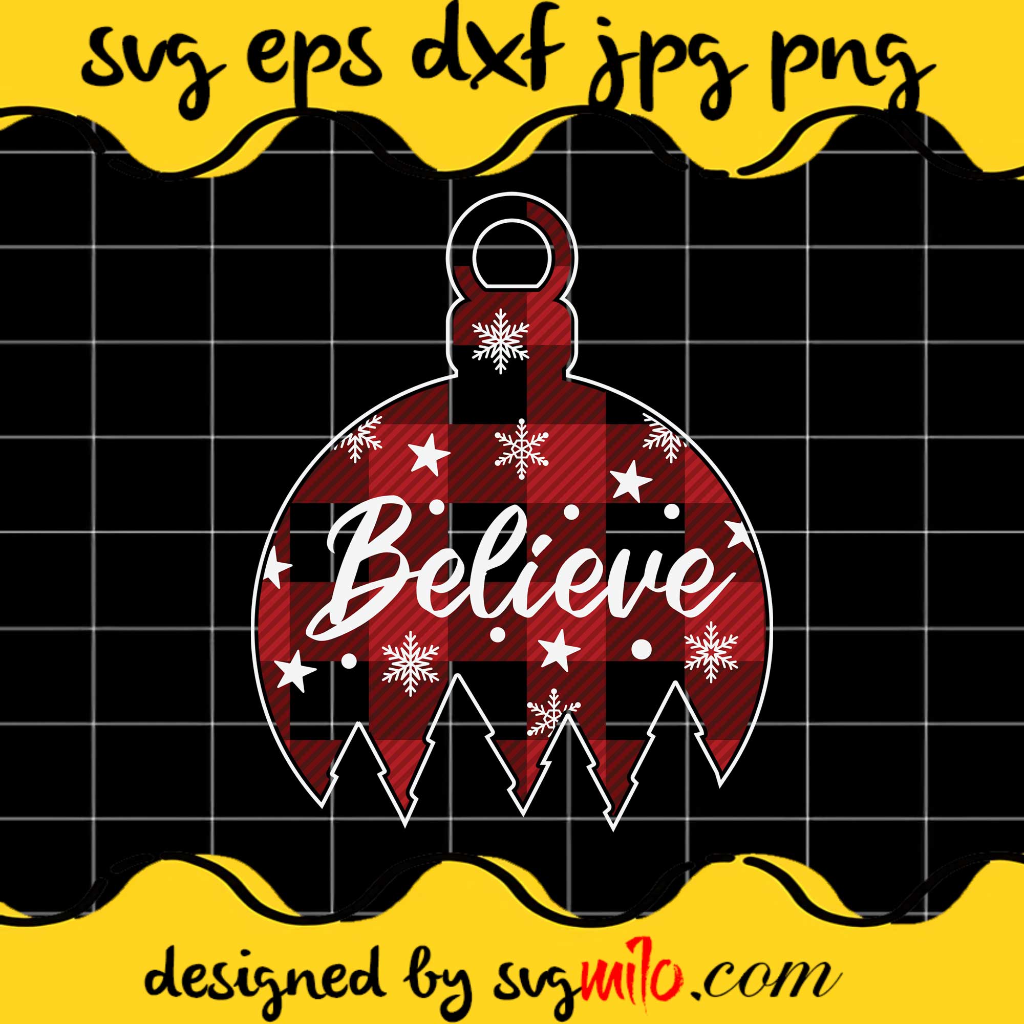 Believe Christmas Tree Ball Red Cricut cut file, Silhouette cutting file,Premium Quality SVG - SVGMILO