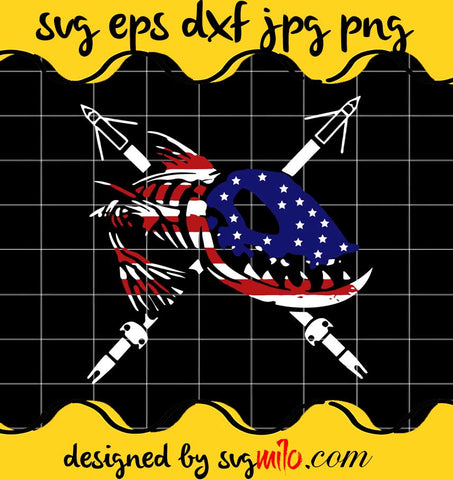 Bowfishing Freedom Flag USA cut file for cricut silhouette machine make craft handmade - SVGMILO