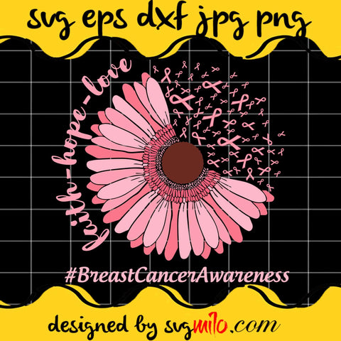 Breast Cancer Awareness Pink Flower SVG PNG DXF EPS Cut Files For Cricut Silhouette,Premium quality SVG - SVGMILO