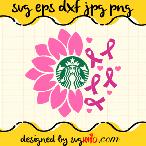 Breast Cancer Awareness Starbucks Cricut cut file, Silhouette cutting file,Premium Quality SVG - SVGMILO
