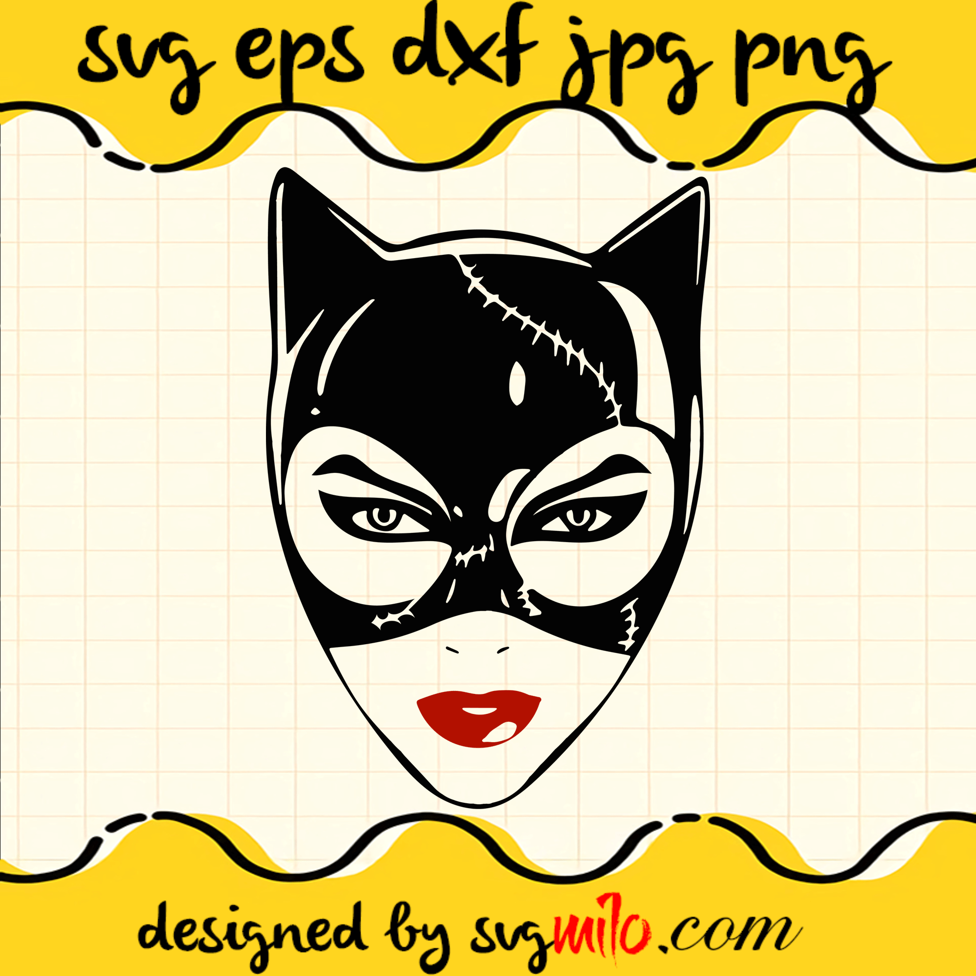 Catwoman SVG, Superhero Clipart Catwoman Face SVG, Cat SVG, Halloween SVG, EPS, PNG, DXF, Premium Quality - SVGMILO