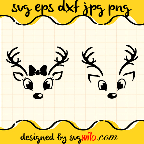Christmas Reindeer Face SVG, Christmas SVG Cricut file, Silhouette cutting file,Premium Quality SVG - SVGMILO
