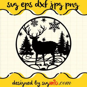 Christmas Snow SVG, Deer Hunting SVG, Deer SVG, Christmas SVG, EPS, PNG, DXF, Premium Quality - SVGMILO