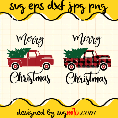 Christmas Truck Tree Cricut cut file, Silhouette cutting file,Premium Quality SVG - SVGMILO