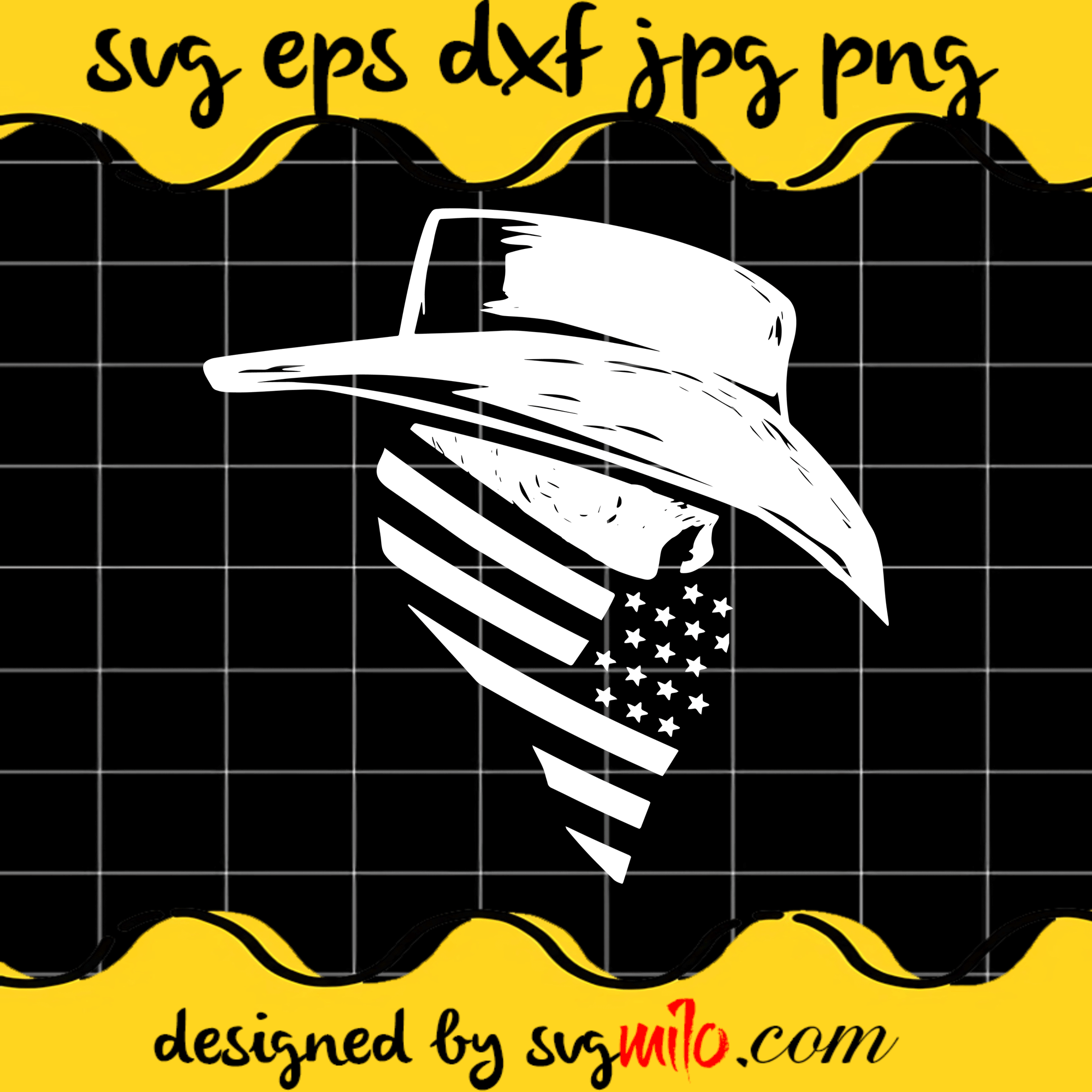 Cowboy Hat Outlaw Flag United States Cricut cut file, Silhouette cutting file,Premium Quality SVG - SVGMILO