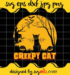 Creepy Cat Halloween Season File SVG Cricut cut file, Silhouette cutting file,Premium quality SVG - SVGMILO