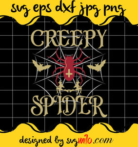 Creepy Spider Happy Halloween File SVG Cricut cut file, Silhouette cutting file,Premium quality SVG - SVGMILO