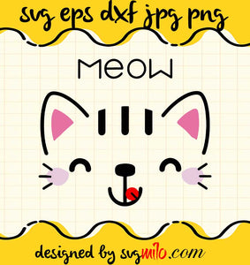 Cute Cartoon Kitten Adorable Cat File SVG PNG EPS DXF – Cricut cut file, Silhouette cutting file,Premium quality SVG - SVGMILO
