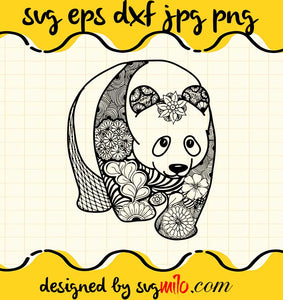 Cute Mandala Panda cut file for cricut silhouette machine make craft handmade - SVGMILO