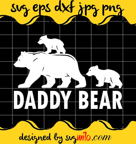 Daddy Bear 2 Cubs cut file for cricut silhouette machine make craft handmade - SVGMILO