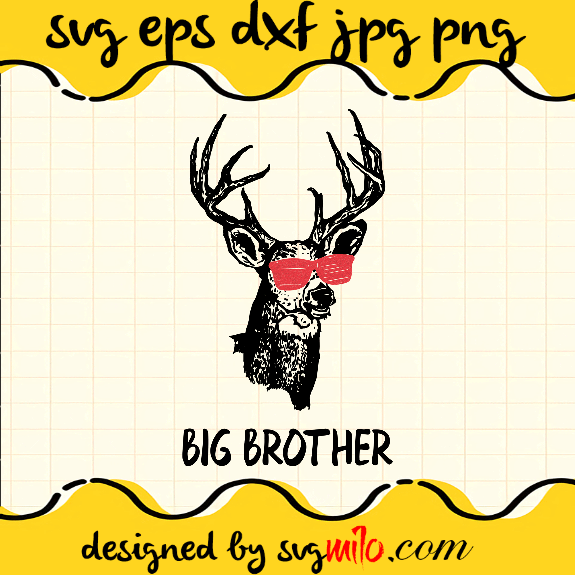 Deer Big Brother SVG Cut Files For Cricut Silhouette,Premium Quality SVG - SVGMILO