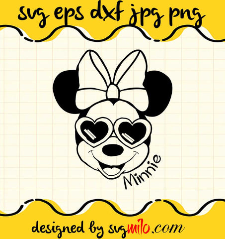 Disney Girls Minnie Mouse Sunglasses Puff Sleeves Fashion cut file for cricut silhouette machine make craft handmade - SVGMILO