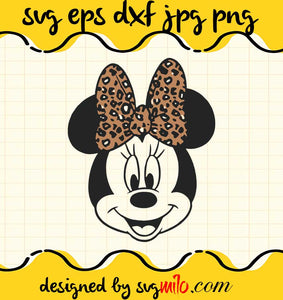 Disney Mickey And Friends Minnie Mouse Leopard Bow Portrait Sweat cut file for cricut silhouette machine make craft handmade - SVGMILO