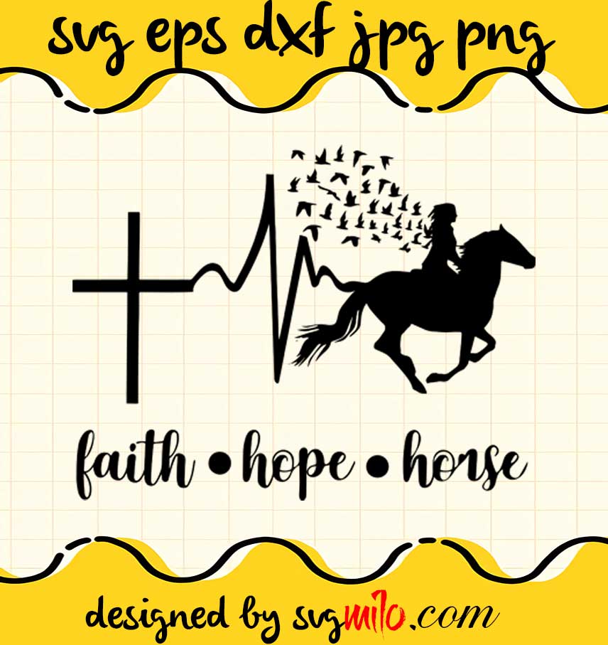 Faith Hope Horse cut file for cricut silhouette machine make craft handmade - SVGMILO