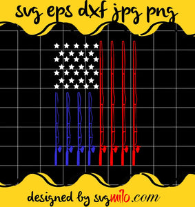 Fishing Rod American Flag Fishing Fisherman Love Fish Proud 4th of July File SVG PNG EPS DXF