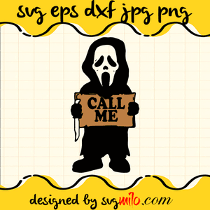 Ghost Call Me SVG, Ghost Face SVG, Halloween SVG, EPS, PNG, DXF, Premium Quality - SVGMILO