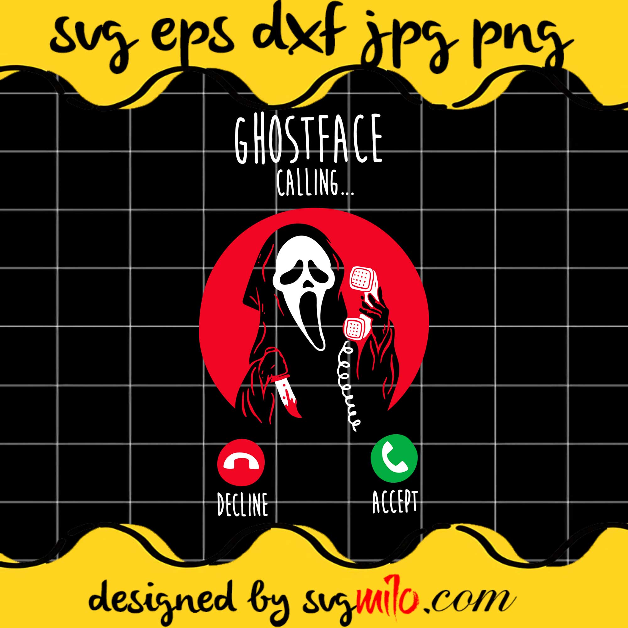 Ghostface Calling Halloween File SVG Cricut cut file, Silhouette cutting file,Premium quality SVG - SVGMILO