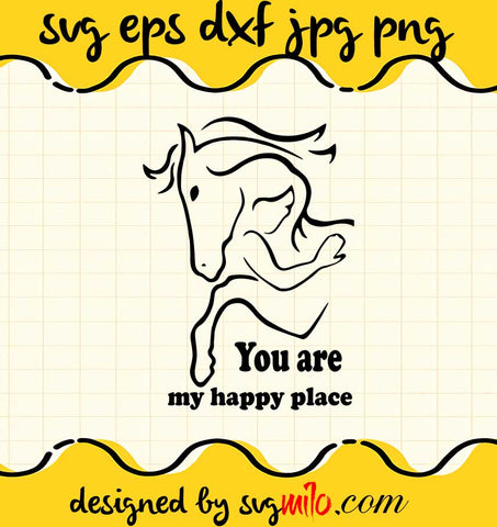 Girl Hug Horse You Are My Happy Place cut file for cricut silhouette machine make craft handmade - SVGMILO