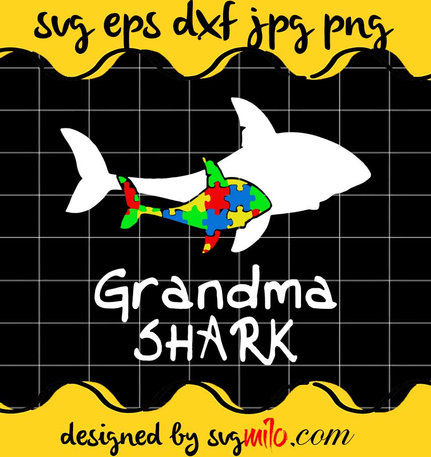 Grandma Shark Autism Awareness cut file for cricut silhouette machine make craft handmade 2021 - SVGMILO