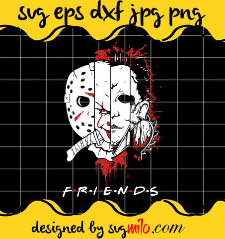 Halloween Friends svg, Jason Pennywise Michael Myers and Leather face Squad SVG - SVGMILO