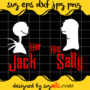 Halloween Jack Sally Couple SVG Cut Files For Cricut Silhouette,Premium Quality SVG - SVGMILO