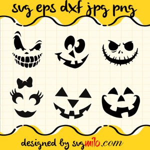Halloween Pumpkin Face SVG, Halloween SVG, Bundle SVG, EPS, PNG, DXF, Premium Quality - SVGMILO