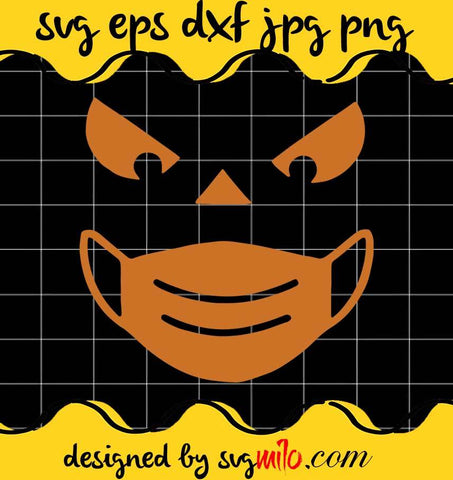 Hallowwen Pumpkin Wearing A Mask File SVG Cricut cut file, Silhouette cutting file,Premium quality SVG - SVGMILO