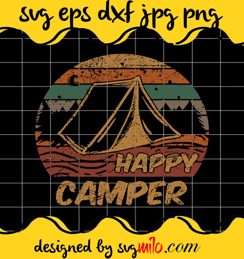 Happy Camper Campsite Scouts Camp cut file for cricut silhouette machine make craft handmade - SVGMILO