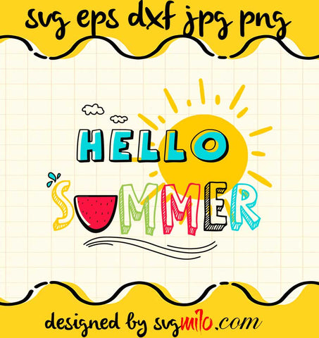 Hello Summer File SVG Cricut cut file, Silhouette cutting file,Premium quality SVG - SVGMILO