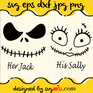 Her Jack His Sally, His and Hers SVG Cut Files For Cricut Silhouette,Premium Quality SVG - SVGMILO